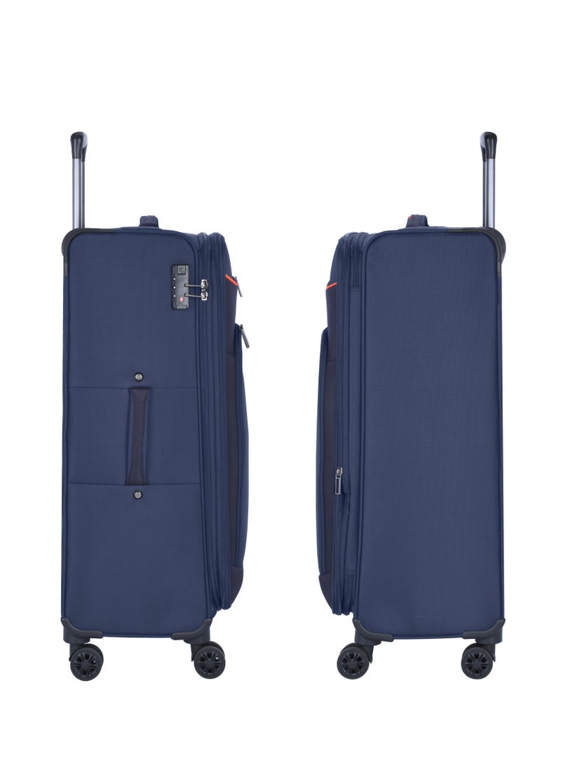 إيمينينت حقيبة سفر بعجلات قابلة للتوسيع من البوليستر خفيفة الوزن مع قفل  وعجلات دوارة مزدوجة مقاس  بوصة أزرق داكن - Image 4