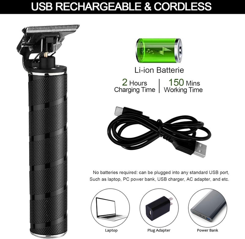 Solati Zero Gapped Trimmers, Electric T Blade Hair Trimmer Baldhead Hair Clippers for Men Cordless USB Rechargeable Hair Beard Trimmer Ceramic Close Cutting Outliners Salon Grooming Cutting Kit - Image 5