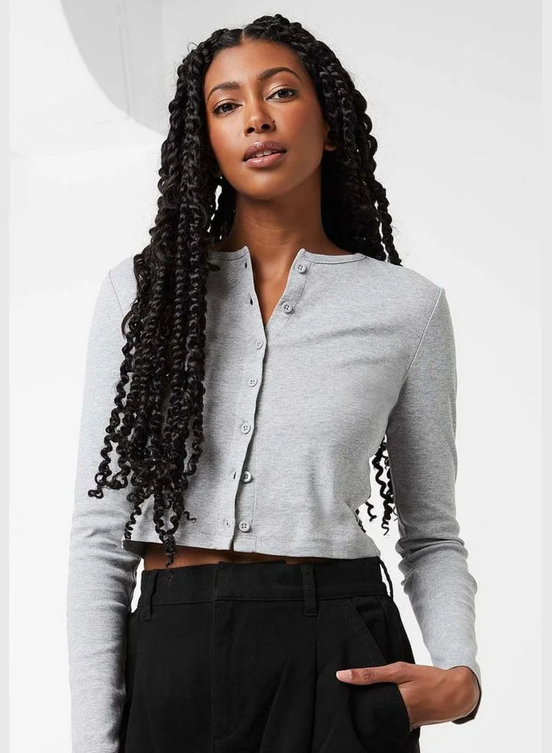 Ardene Solid Long Sleeve Cropped Cardigan