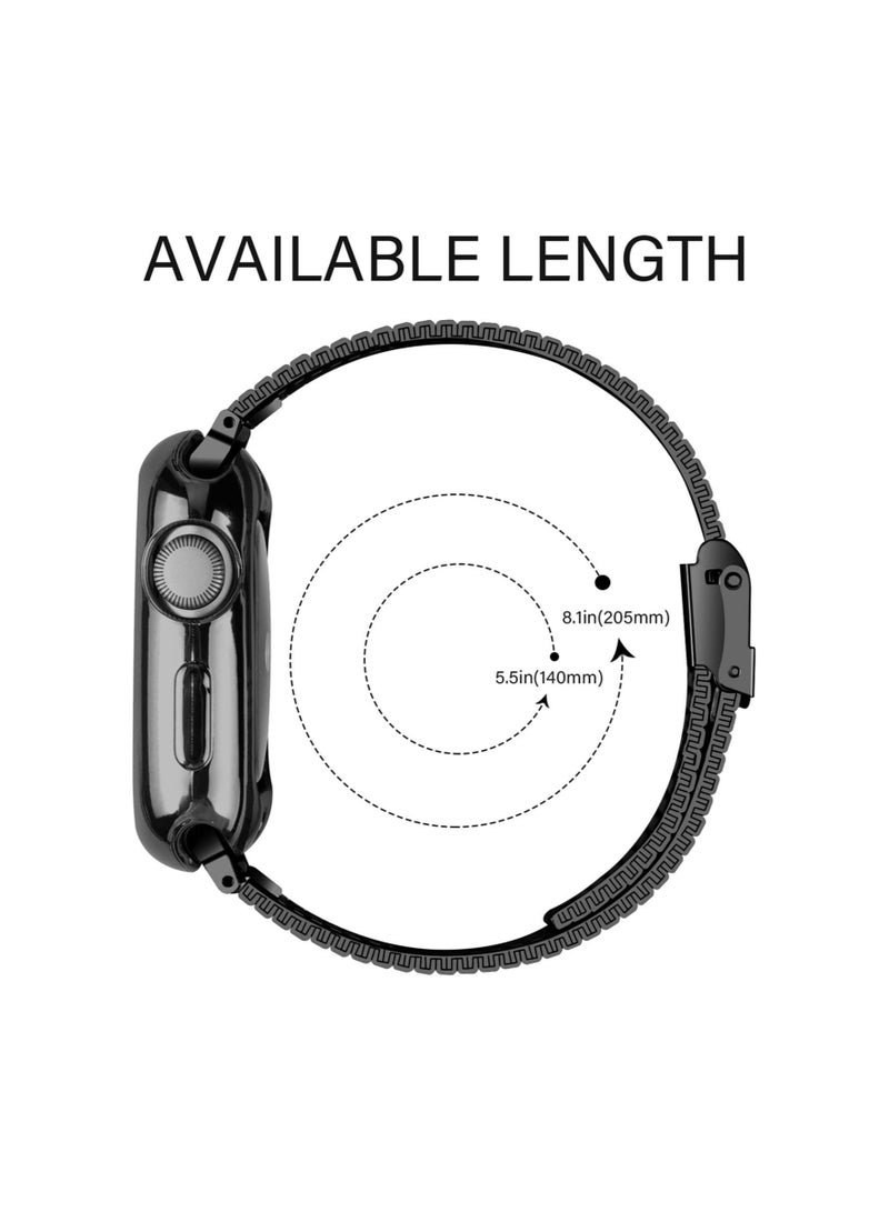Captaintech Metal Band Stainless Steel Compatible for Apple Watch Bands 42/44mm with Case Sport Adjustable Watch Bands Suitable for IWatch Series SE 6 / 5/4 / 3/2/1 for Women Men - Image 4
