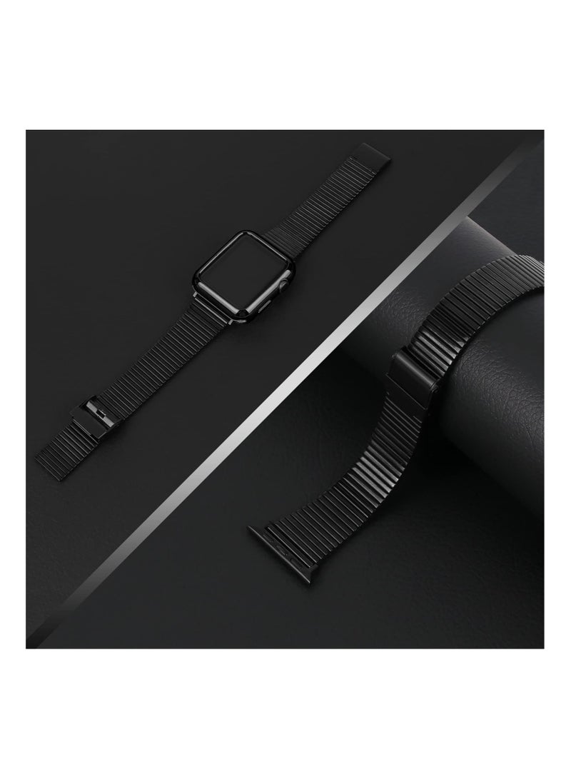 Captaintech Metal Band Stainless Steel Compatible for Apple Watch Bands 42/44mm with Case Sport Adjustable Watch Bands Suitable for IWatch Series SE 6 / 5/4 / 3/2/1 for Women Men - Image 3