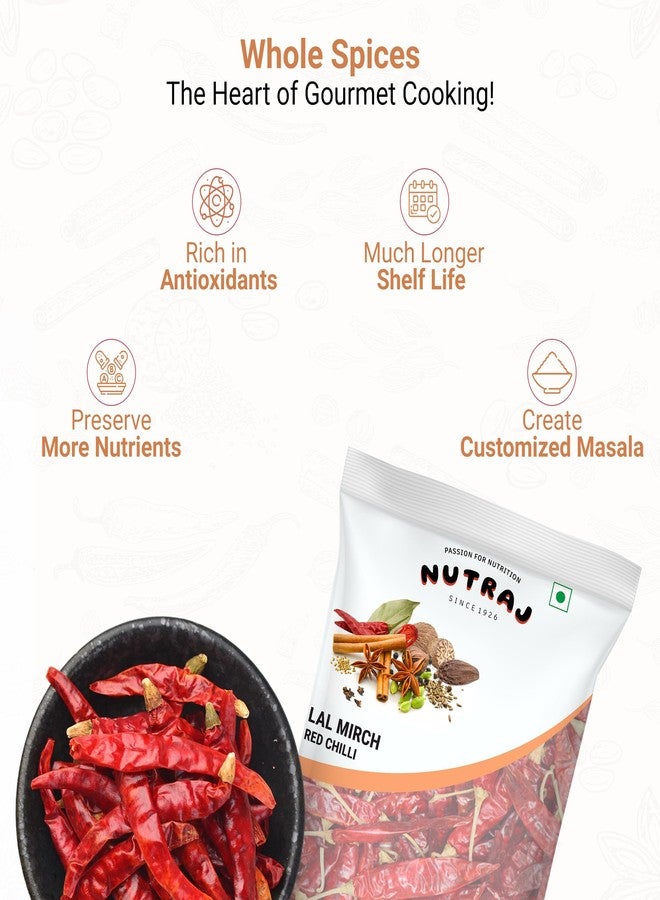 Nutraj Whole Red Chilli 400g (200g x 2) | Sabut Lal Mirch - Image 2