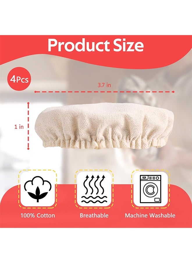 Ba Love 4 Pcs Cotton Cloth Cover, Bread Basket Bag Reusable Sourdough Jar Cover for Bakery Home Baking Professional Baking Tools for Shaping Small to Medium Sized Dough, 3-4 Inch - Image 2