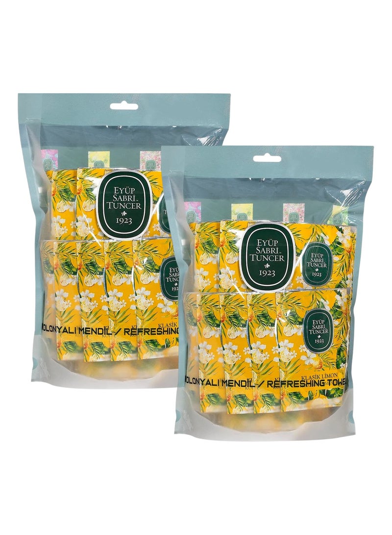 eyup sabri tuncer 2-Pieces Wet Wipes - Classic Lemon Cologne Towel 50 Pieces (Large Size) - Image 1