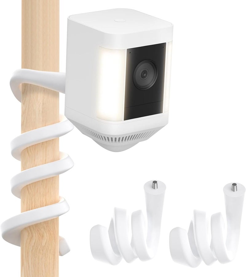 2 حزمة حامل مرن قابل للالتواء لكاميرا Ring Stick Up Cam (بطارية/سلكية الجيل الثالث) / Ring Stick Up Cam Pro (بطارية) و Spotlight Cam/Pro/Plus (بطارية)، حامل تثبيت سهل التركيب بدون حفر - Image 1