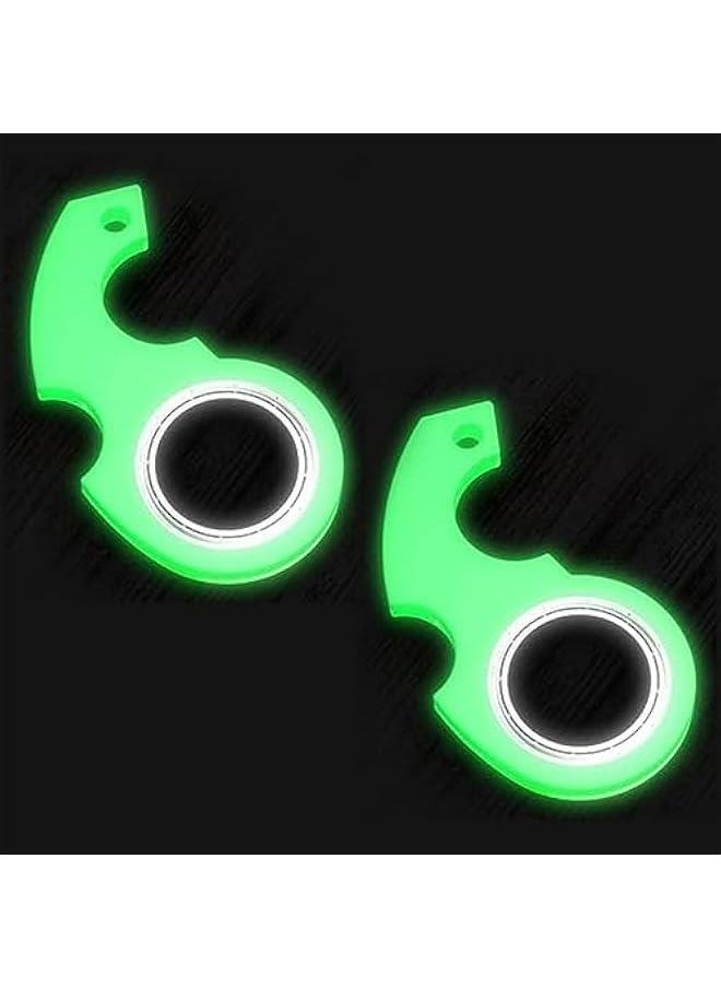Arabest 2 PCS Green Keychain Spinner, Keyring Fidget Ring Toy, Portable Keychain Spinner Novelty Keychain Fidget Toy for Finger Exercising, Spinning Keychain Toy Gifts for Kids Adult Men Fidget Spinners  - Image 1