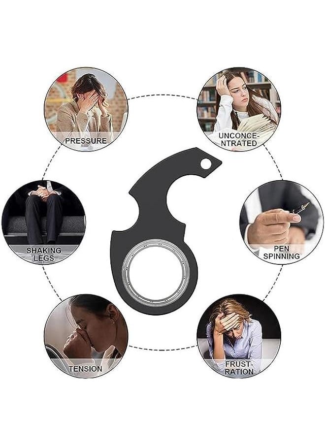 Arabest 2 PCS Green Keychain Spinner, Keyring Fidget Ring Toy, Portable Keychain Spinner Novelty Keychain Fidget Toy for Finger Exercising, Spinning Keychain Toy Gifts for Kids Adult Men Fidget Spinners  - Image 5