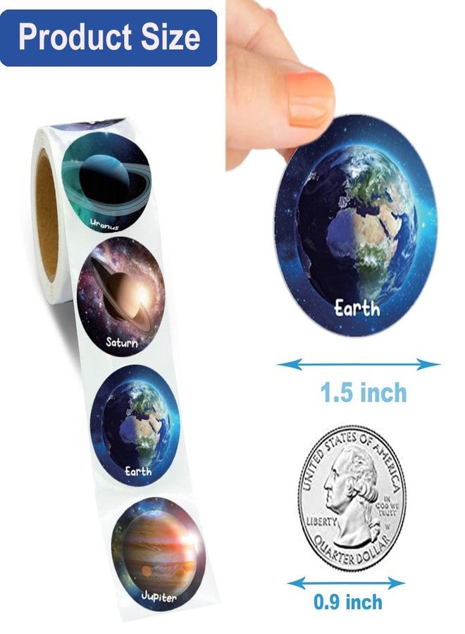 Hohamn 600Pcs Planet Solar System Stickers Roll for Kids 1.5 Inch Round Space Stickers for Boys Girls Solar System Party Favors Gifts Decoration Teachers Student Classroom Reward - Image 3