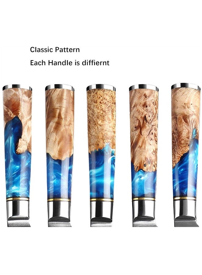 Osowake Paring Knife 3.5 Inch Damascus Paring Knife Small Fruit Knife Ultra Sharp Damascus VG10 Core Steel with 66 Layers High Carbon Steel Classical Pattern Blue Handle with Elegant Gift Box - Image 5