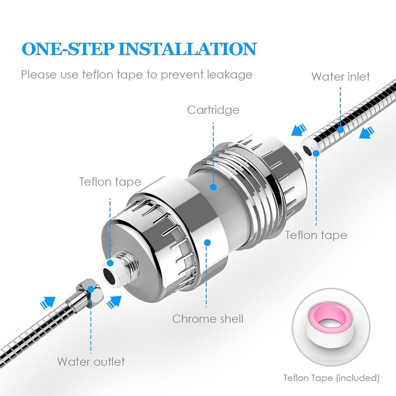 ACA 15 Stage Shower Filter Water Purifier for Hard Water Household Bathroom Kitchen High Output Efficient Filtration Remove Chlorine and Fluoride Skin Hair Care Easy Installation Improve Water Quality - Image 5