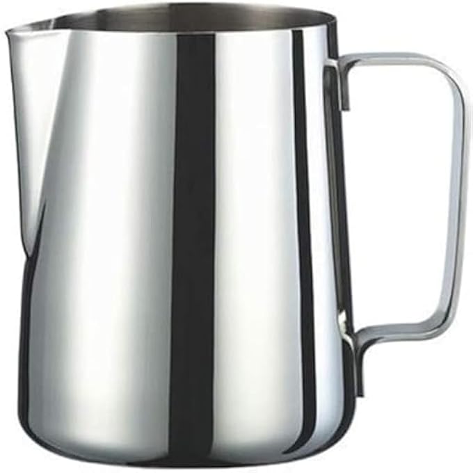 SVNR Stainless Steel Milk Frothing Jug 350Ml12Oz Silver Jug For Frothy Milk Espresso Steaming Pitcher Coffee Cappuccino Latte Art Barista Steam Pitchers Milk Steaming Pitcher  Silver - Image 2