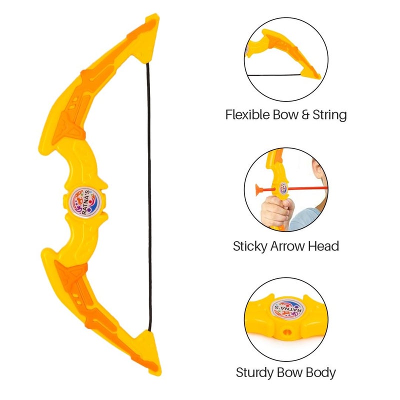 RATNA'S مجموعة رماية للأطفال مع 1 قوس و 3 سهام حجم صغير ومضغوط للألعاب الداخلية والخارجية للسفر للأطفال - Image 4