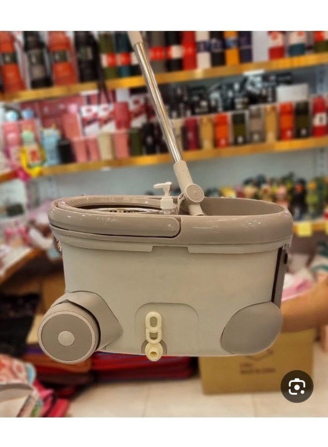 جردل دوار أوتوماتيك مع ممسحة دوارة – تنظيف سريع وسهل للأرضيات والبلاط والسجاد بدون مجهود، تصميم عملي ومريح للاستخدام اليومي والمنزلي H - Image 5