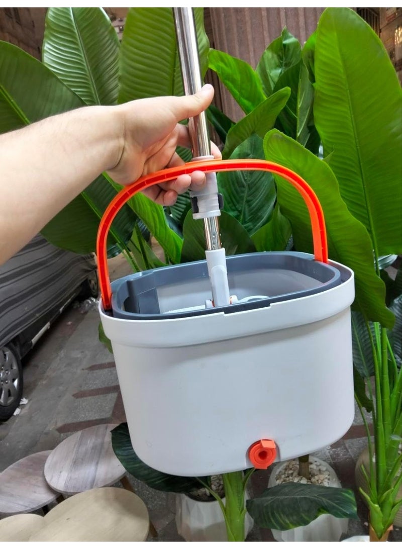 جردل دوار أوتوماتيك مع ممسحة دوارة – تنظيف سريع وسهل للأرضيات والبلاط والسجاد بدون مجهود، تصميم عملي ومريح للاستخدام اليومي والمنزلي H - Image 2