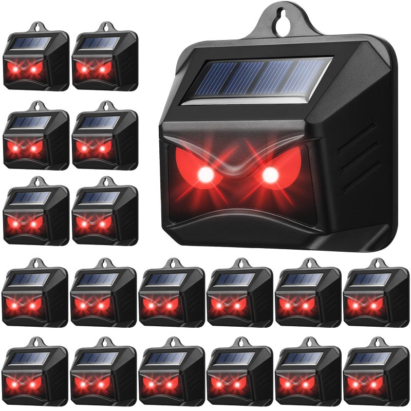 Kittmip 18 Pack Solar Control Light Nocturnal Animal Repeller Outdoor Deterrent Devices Light Sensor Animal Repellent for Skunk Deer Coyote Fox Raccoon Cat Garden Yard Farm Chicken Coop Black