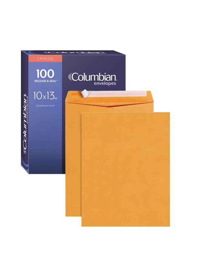 Columbian 10 X 13 Catalog Envelopes With Self Seal Closure 28 Lb Brown Kraft For Mailing Flat Letter Size Documents Or Photos 100 Per Box (Colo335)  - Image 1