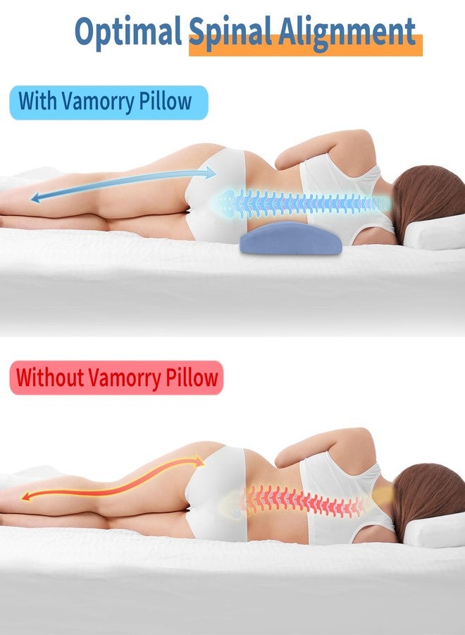 vamorry Lumbar Support Pillow for Bed Relief Lower Back Pain with Cooling Gel: Sciatica Lower Back Pillow for Sleeping-Memory Foam Waist Pillow for Side/Back/Stomach Sleepers-Bed Rest Pillow for Car, Sofa - Image 2