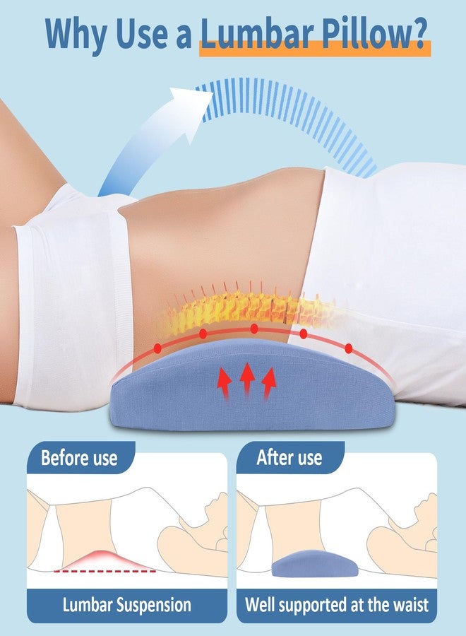 vamorry Lumbar Support Pillow for Bed Relief Lower Back Pain with Cooling Gel: Sciatica Lower Back Pillow for Sleeping-Memory Foam Waist Pillow for Side/Back/Stomach Sleepers-Bed Rest Pillow for Car, Sofa - Image 5