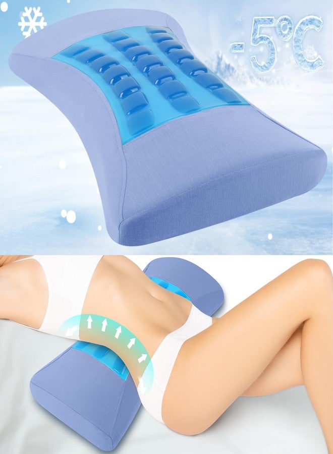 vamorry Lumbar Support Pillow for Bed Relief Lower Back Pain with Cooling Gel: Sciatica Lower Back Pillow for Sleeping-Memory Foam Waist Pillow for Side/Back/Stomach Sleepers-Bed Rest Pillow for Car, Sofa - Image 1