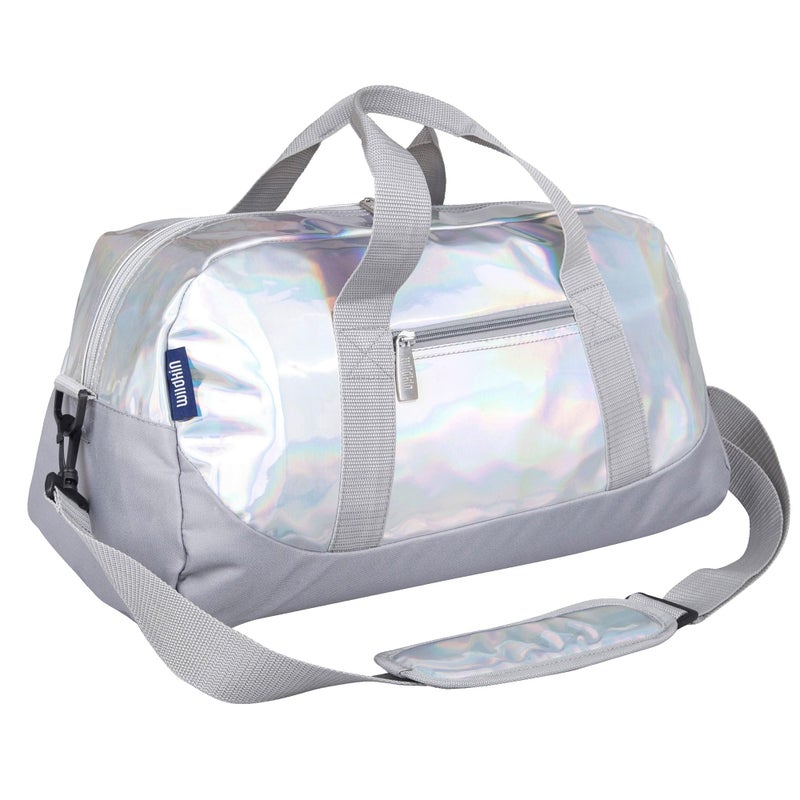 Wildkin Kids Overnighter Duffel Bag CarryOn Size Ideal for School Sleepovers Holographic - Image 2