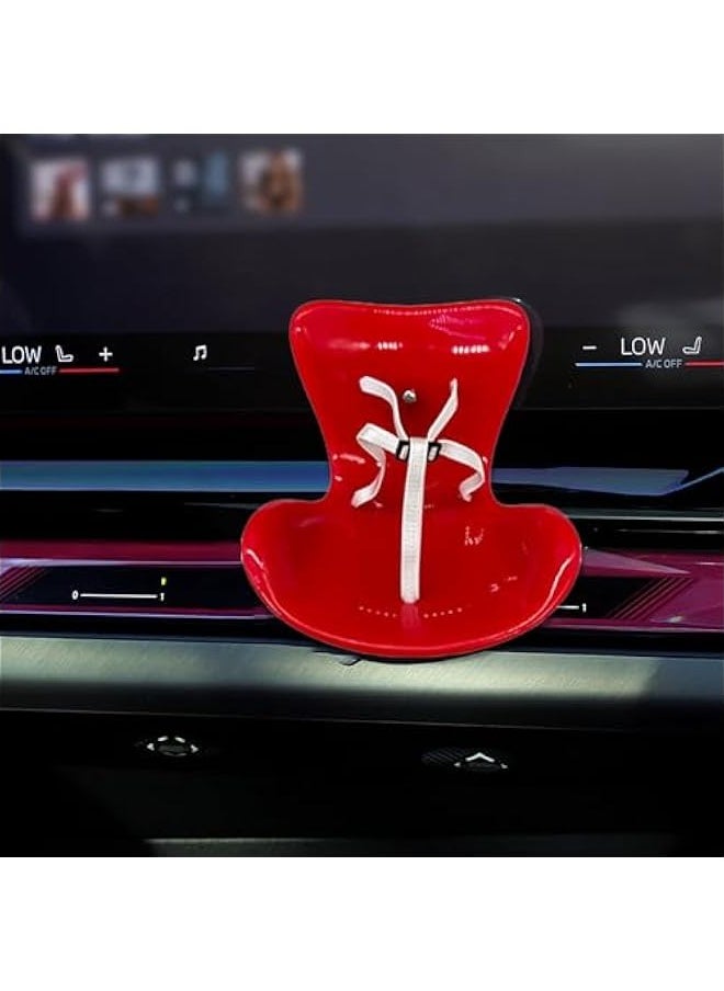 Cute Labubu Car Seat, Car Decorations Labubu Accessories, Car Air Vent Decor for Display Labubu, Plastic Sofas for Car Decoration, Cute Car Interior Decor Accessories Desktop Ornaments (red)  - Image 3