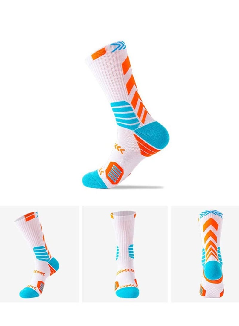 SYOSI Basketball Socks for Men Running Training Boys Compression Cotton Sock Men's Athletic Crew Socks Performance Thick Cushioned Sport Lightweight and Breathable 5 Pairs  - Image 4