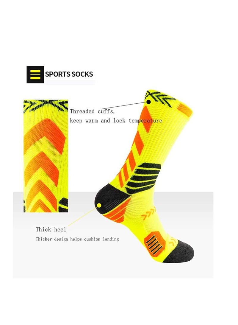 SYOSI Basketball Socks for Men Running Training Boys Compression Cotton Sock Men's Athletic Crew Socks Performance Thick Cushioned Sport Lightweight and Breathable 5 Pairs  - Image 2