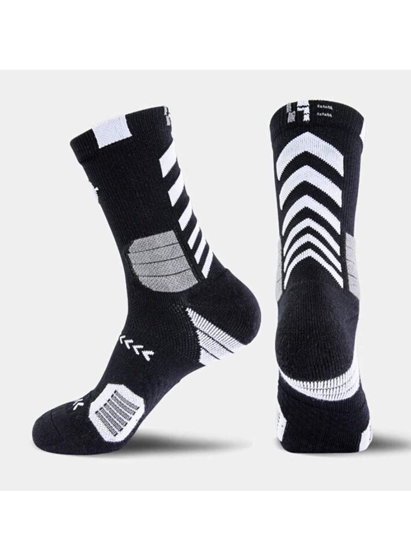 SYOSI Basketball Socks for Men Running Training Boys Compression Cotton Sock Men's Athletic Crew Socks Performance Thick Cushioned Sport Lightweight and Breathable 5 Pairs  - Image 5