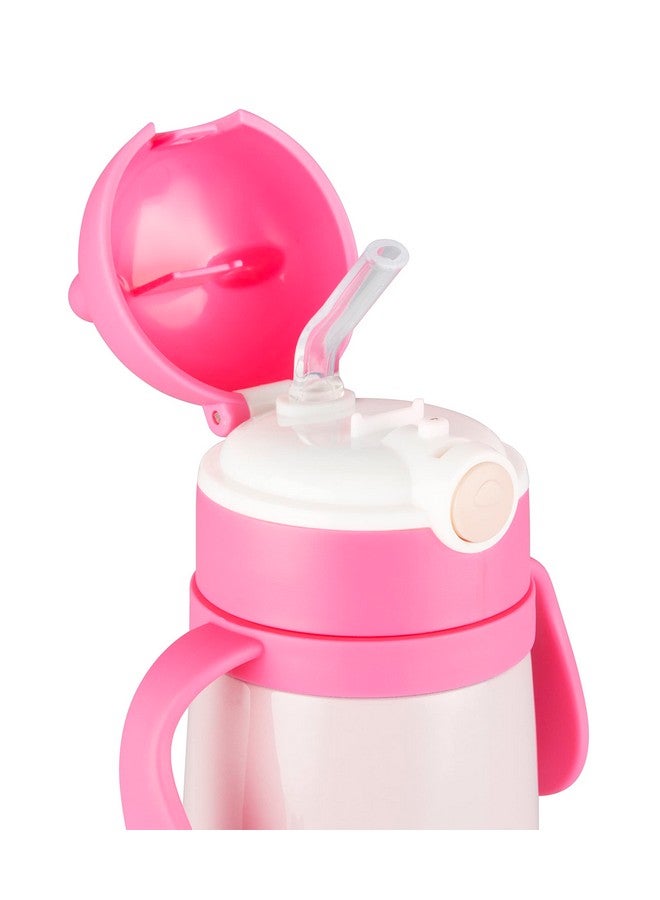 Nabhya Goofy 380 Ml Vacuum Thermo Seal Insulated Double Wall Steel Body Baby Sipper With One Touch Opening & Silicon Straw,Long Retention Of Temperature Of Hot & Cold Liquids (Pink) - Image 3