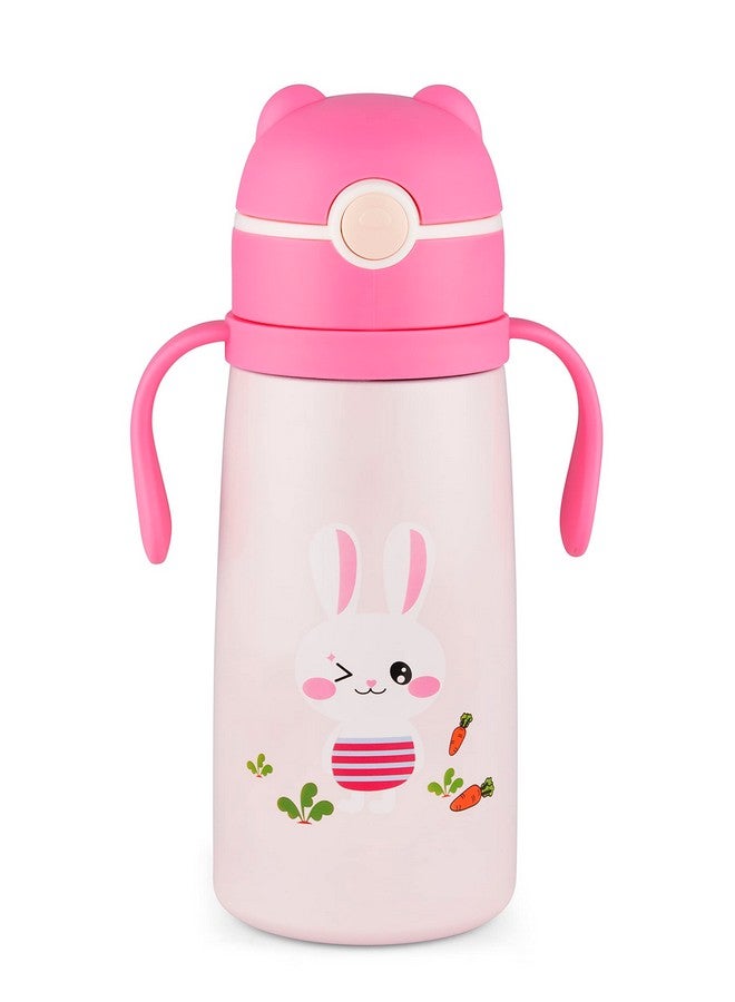 Nabhya Goofy 380 Ml Vacuum Thermo Seal Insulated Double Wall Steel Body Baby Sipper With One Touch Opening & Silicon Straw,Long Retention Of Temperature Of Hot & Cold Liquids (Pink) - Image 4