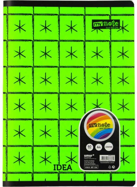Mynote Text A4 60 Sheets Plastic Cover Notebook  - Image 1