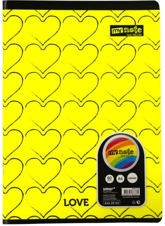 Mynote Text A4 60 Sheets Plastic Cover Notebook  - Image 4