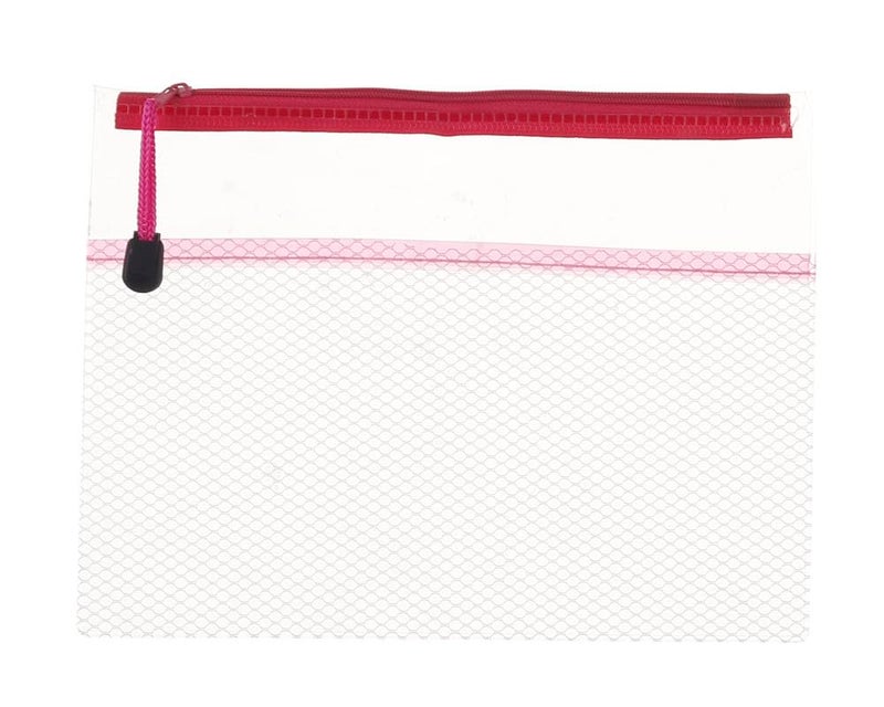 3A PVC-A4 Plastic Zipper File A4 26 * 35 cm 1 Piece - Fuchsia