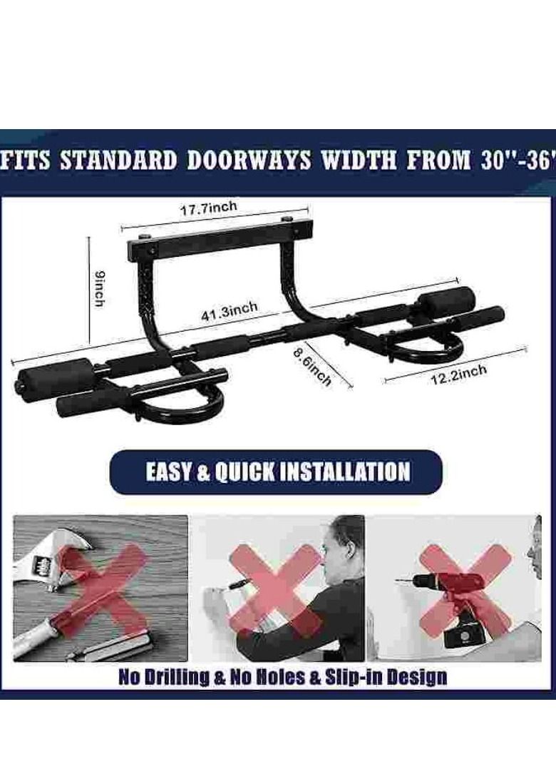 Generic Doorway Pull Up Bar Fitness For Home Chin-up Strength Training Bar Gym System Exercise Multifunction Pullup One-Piece No Drilling Upper Body Trainer - Image 5