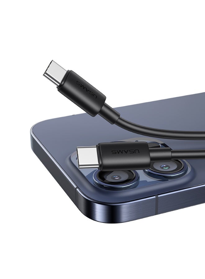 USAMS SJ711 Type-C To Type-C 60W Fast Charging Data Cable - YD Series 1M - Black - Image 2