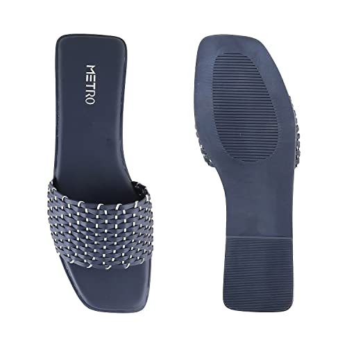 Metro Womens Synthetic Blue Slippers (Size (5 UK (38 EU)) - Image 5