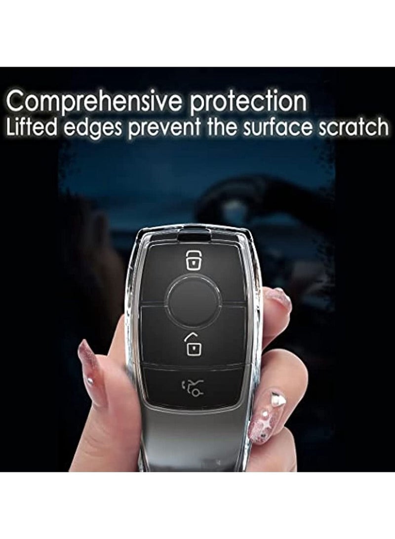 Generic For Mercedes-Benz Key Fob Cover Clear Soft Premium TPU Full Protection Case Shell For Benz A-Class C-Class C300 C63 CLA CLS E-Class E300/ E400/ E63 G-Class GL/ GLK GLA - Image 3