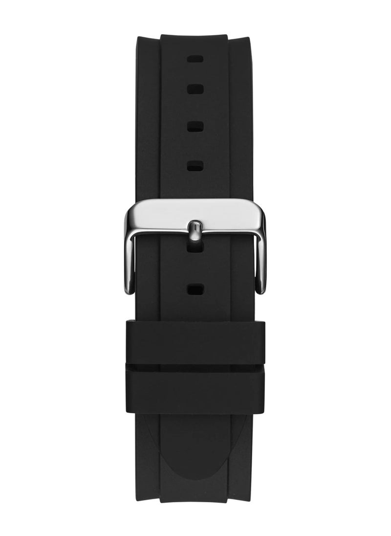 GUESS Parker Men's Black Dial Silver Tone Case Quartz Silicone Watch GW0708G1 - 44mm  - Image 4