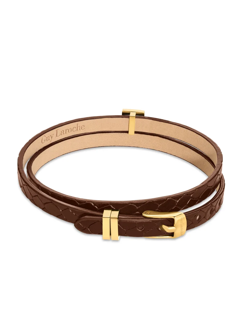 Guy Laroche  Elise Brown Leather Bracelet for Women | Best Price UAE