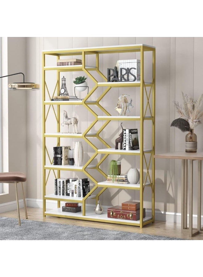YINZUO YINZUO Marble Shelf with Metal Frame 7 Modern Designs, Space-Saving Wall-Mounted Display for Home Office, Bathroom, or Living Room Adjustable & Easy Install (Design 6)  - Image 3