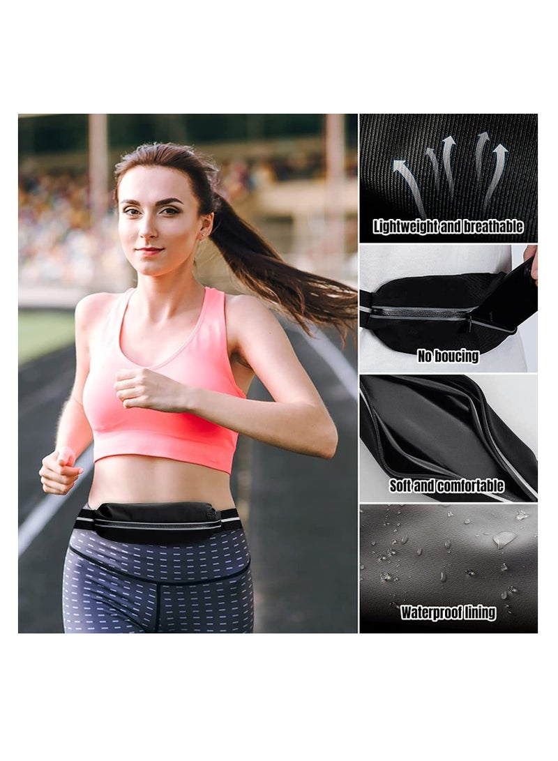 SOLARAE Running Waist Packs, Slim f anny Pack, Reflective Ultra Light Jogging Pouch with Headphone Port, Waterproof Phone Holder for Running Hiking Gym for Women and Men, Adjustable Running Waist Belt - Image 2