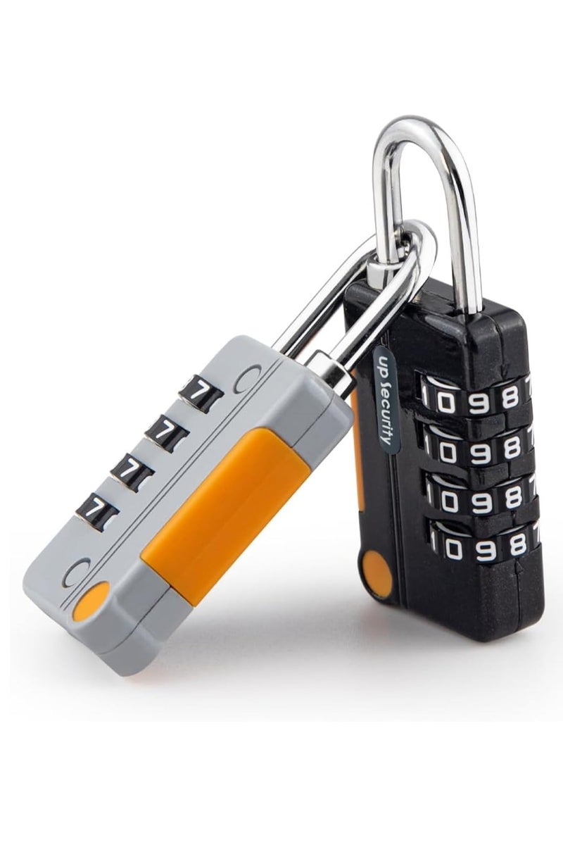 Firasa 2 Pieces Combination Locks with High Security for Bag Luggage Locks, Gym Locks, Travel Padlocks with Strong Structure, Black and Grey - Image 1