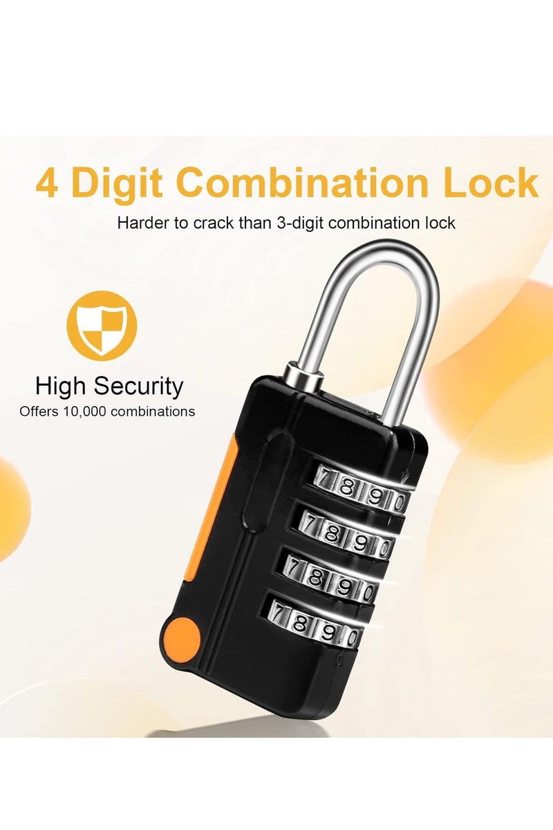 Firasa 2 Pieces Combination Locks with High Security for Bag Luggage Locks, Gym Locks, Travel Padlocks with Strong Structure, Black and Grey - Image 2