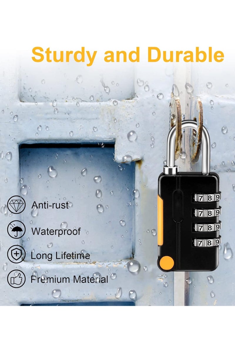 Firasa 2 Pieces Combination Locks with High Security for Bag Luggage Locks, Gym Locks, Travel Padlocks with Strong Structure, Black and Grey - Image 3