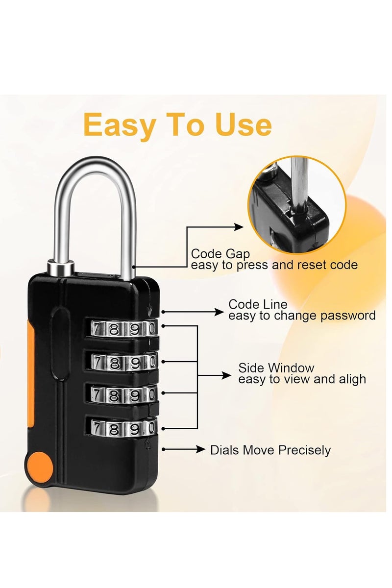 Firasa 2 Pieces Combination Locks with High Security for Bag Luggage Locks, Gym Locks, Travel Padlocks with Strong Structure, Black and Grey - Image 4
