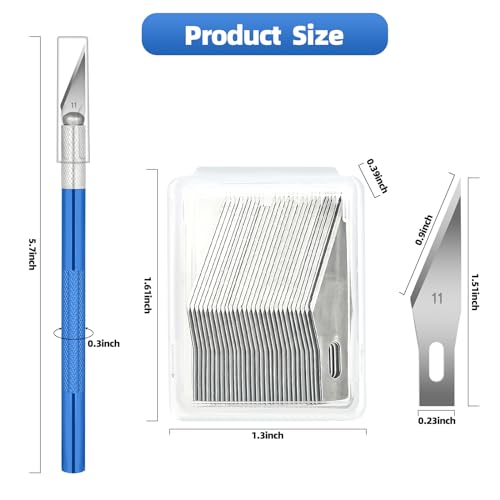 XEKIGU 3 PCS Exacto Knife, Hobby Knife, Craft Knives with 30 PCS Spare Exacto Knife Blades(#11),Profession Craft Knifes for Crafts, Arts, Modeling, Scrapbooking, Stencil By XEKIGU, AK0103 - Image 3