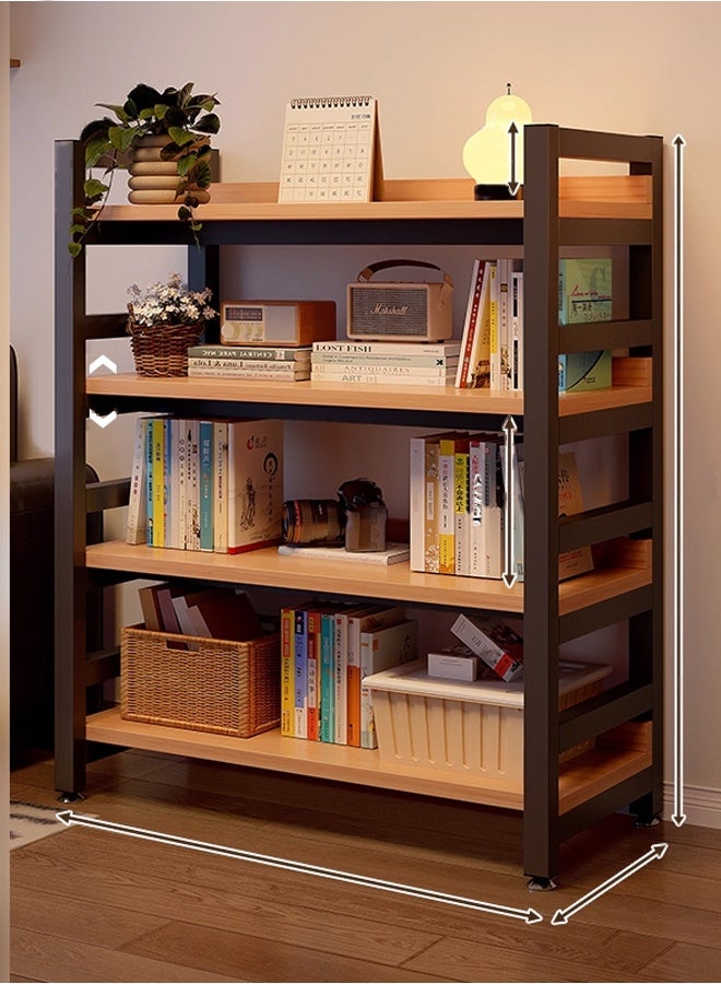 إن كي أكس خزانة كتب من الخشب الصلب، خزانة دراسة قائمة على الأرض، رف كتب لغرفة النوم وغرفة المعيشة وتخزين الطلاب 80*32*125 - Image 1