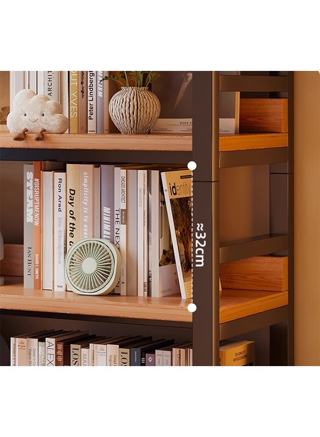 إن كي أكس خزانة كتب من الخشب الصلب، خزانة دراسة قائمة على الأرض، رف كتب لغرفة النوم وغرفة المعيشة وتخزين الطلاب 80*32*125 - Image 4