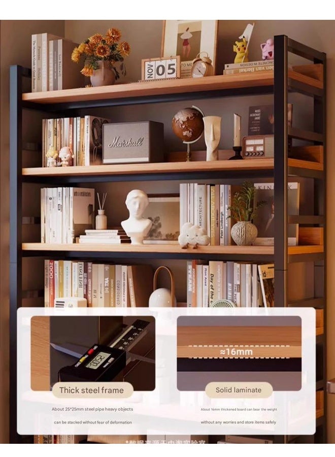 إن كي أكس خزانة كتب من الخشب الصلب، خزانة دراسة قائمة على الأرض، رف كتب لغرفة النوم وغرفة المعيشة وتخزين الطلاب 80*32*125 - Image 3