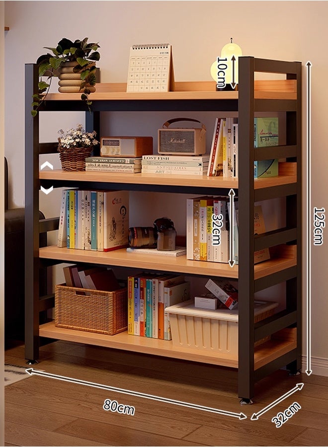 إن كي أكس خزانة كتب من الخشب الصلب، خزانة دراسة قائمة على الأرض، رف كتب لغرفة النوم وغرفة المعيشة وتخزين الطلاب 80*32*125 - Image 2